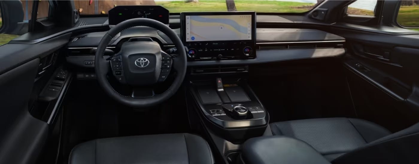 Black interior of a 2026 Toyota bZ