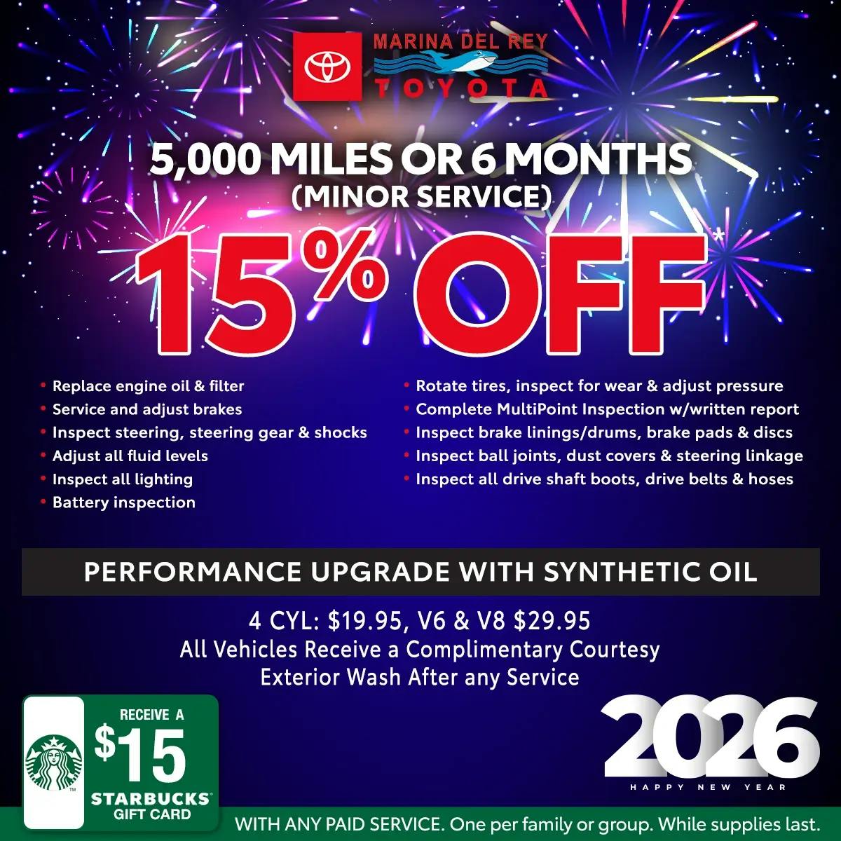 5,000 Miles or 6 Months (Minor Service) | Marina del Rey Toyota