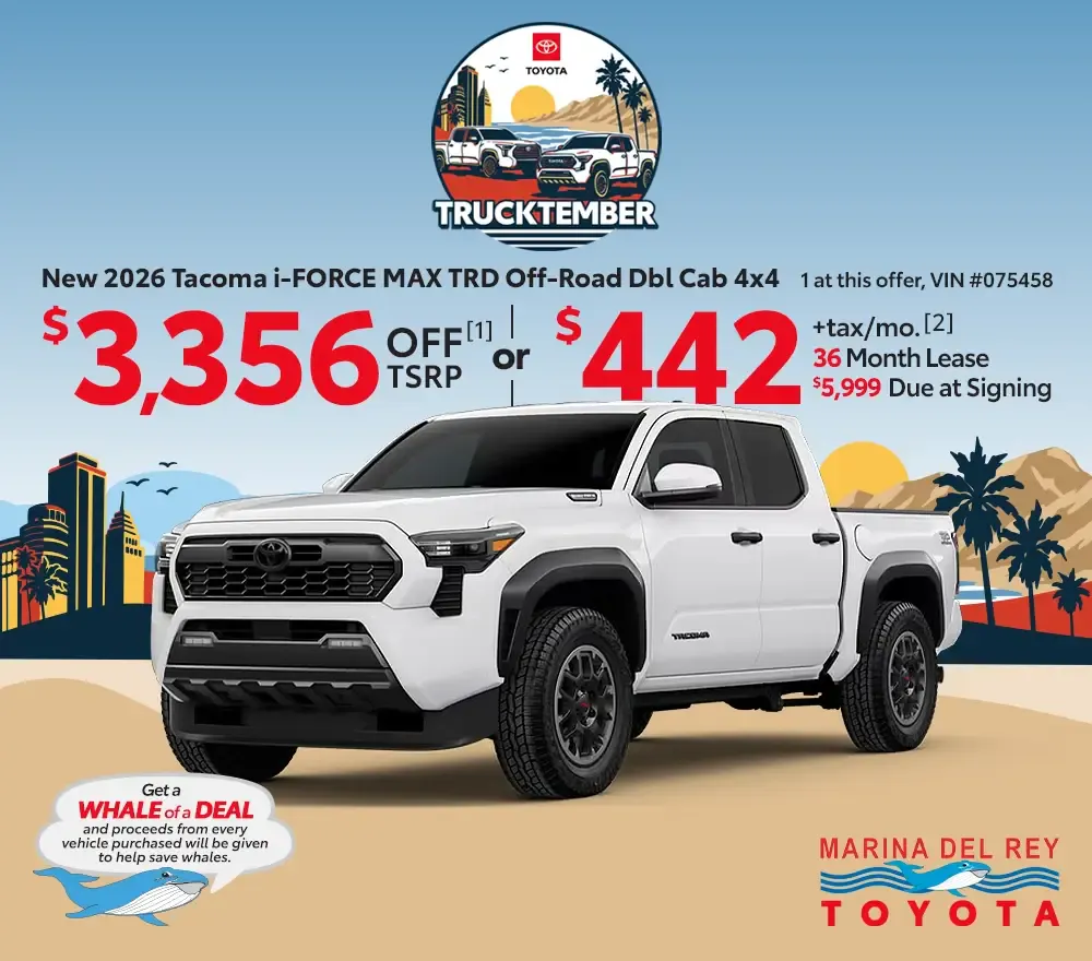 New 2026 Tacoma i-FORCE MAX TRD Off-Road Double Cab 4×4 | Marina del Rey Toyota