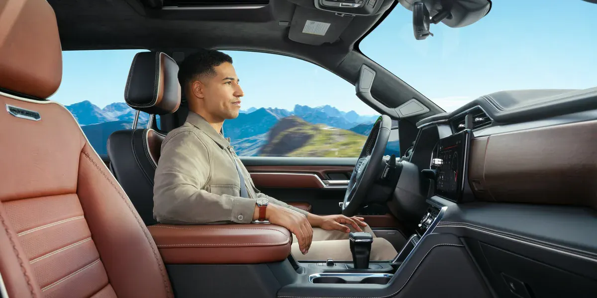 Vehicle driving on an open highway with Super Cruise hands-free driver assistance technology