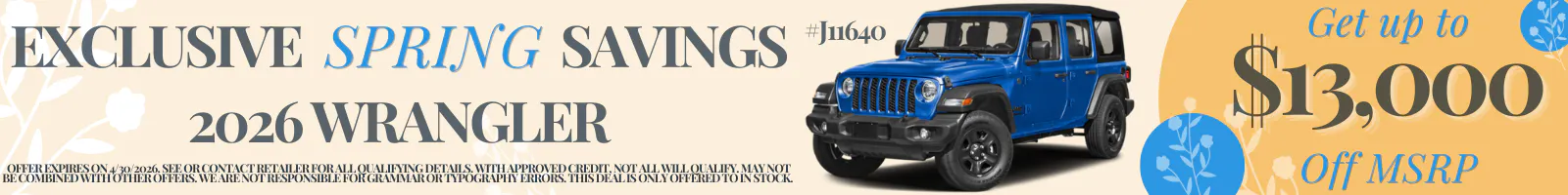 Spring Savings 2025 Wrangler | McCarthy Lee