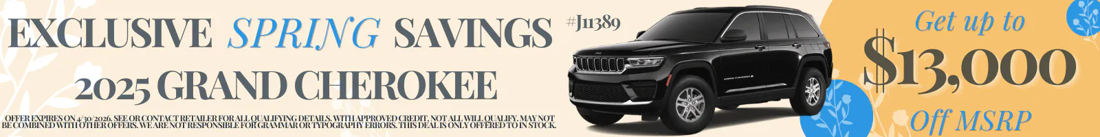 Spring Savings 2025 Grand Cherokee | McCarthy Lee
