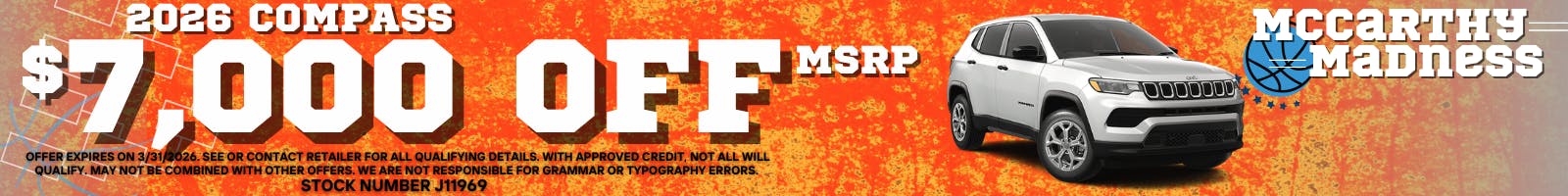 2026 Compass $7,000 Off MSRP