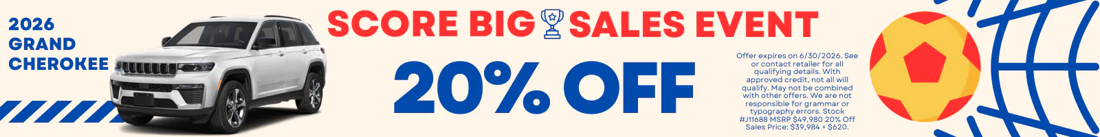 2026 Grand Cherokee 20% Off Sales Event