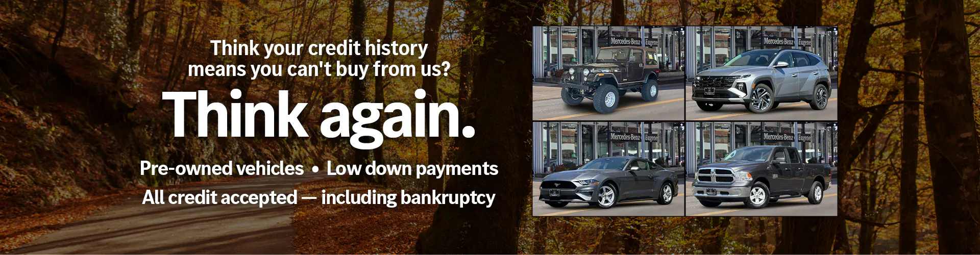 Pre-Owned vehicles – Low down payments