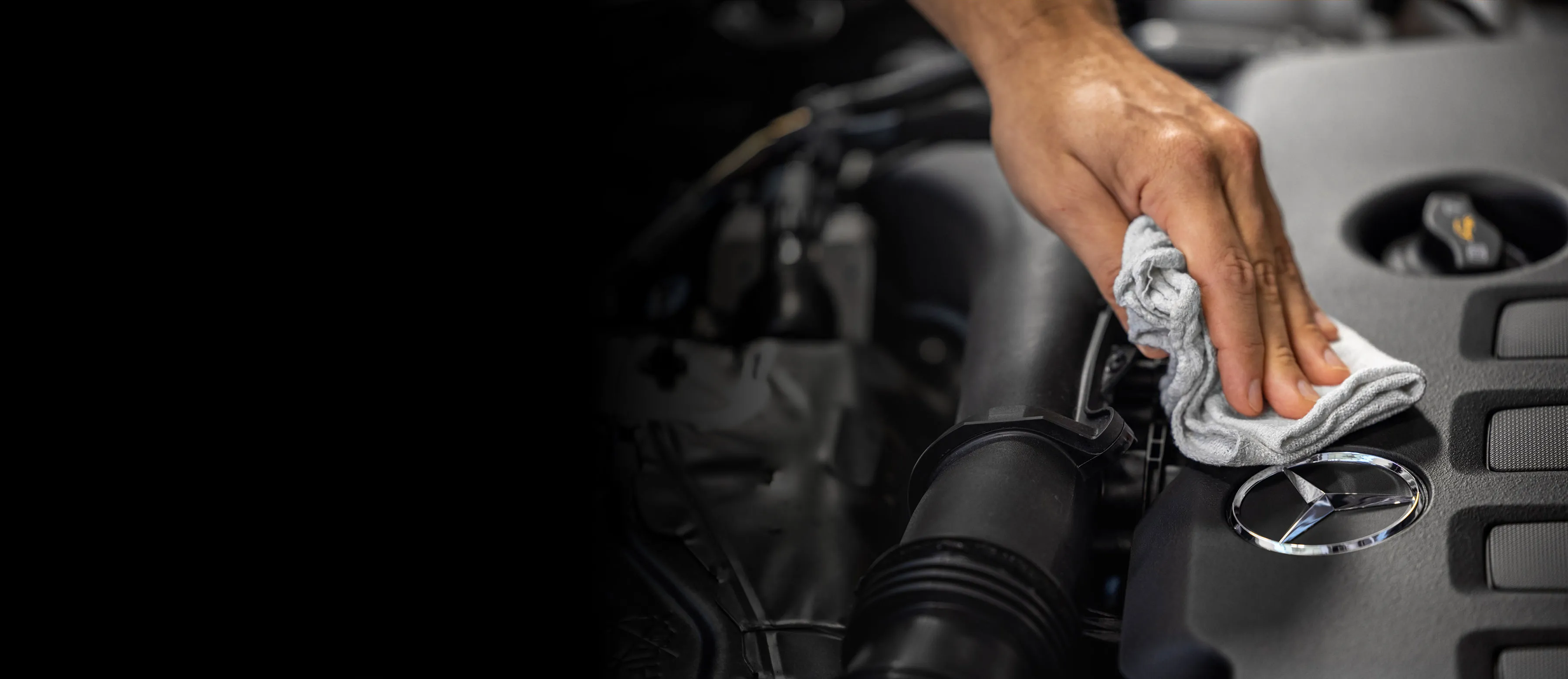 Mercedes-Benz engine receiving professional service