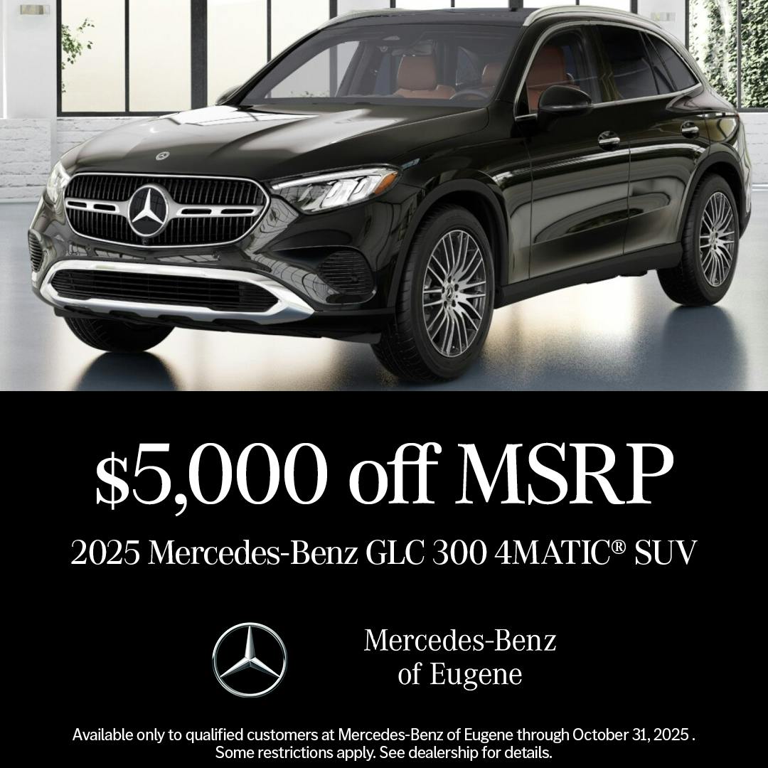 $5,000 off MSRP 2025 Mercedes-Benz GLC 300 4MATIC® SUV | Mercedes-Benz of Eugene