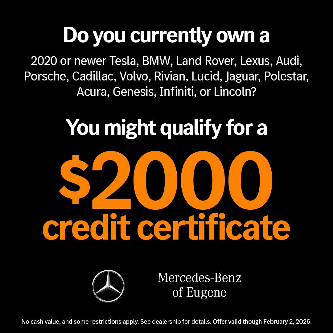 2026 Credit Certificate | Mercedes-Benz of Eugene