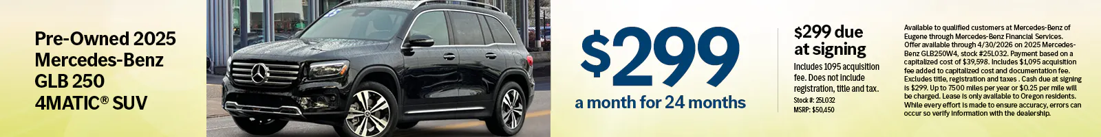 Pre-Owned 2025 Mercedes-Benz GLB 250 4MATIC® SUV