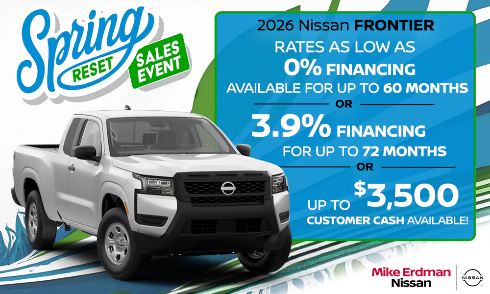 2026 Nissan Frontier – 0% APR FOR 60 MONTHS AVAILABLE | Mike Erdman Nissan