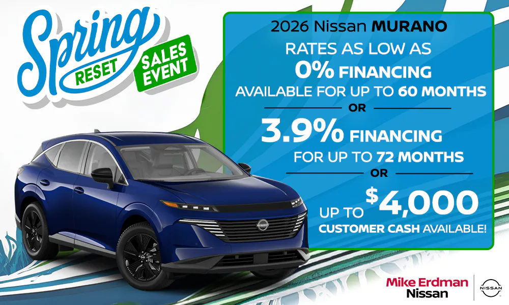 2026 Nissan Murano – 0% APR FOR 60 MONTHS AVAILABLE | Mike Erdman Nissan