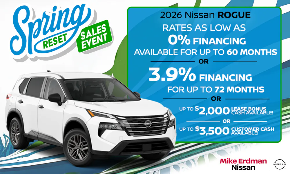 2026 Nissan Rogue – 0% APR FOR 60 MONTHS AVAILABLE | Mike Erdman Nissan