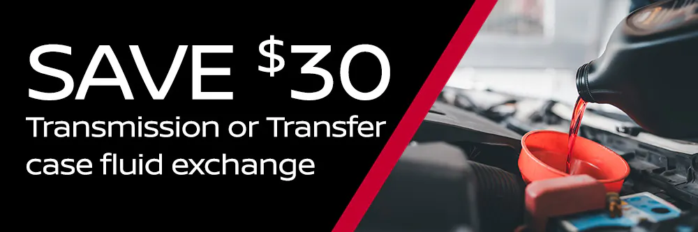 $30 off Transmission or Transfer Case Fluid Exchange | Mike Rezi Nissan Atlanta