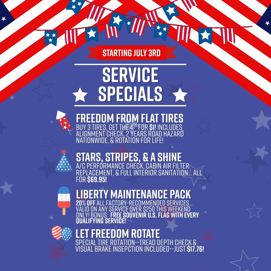 July 4 Service Specials
