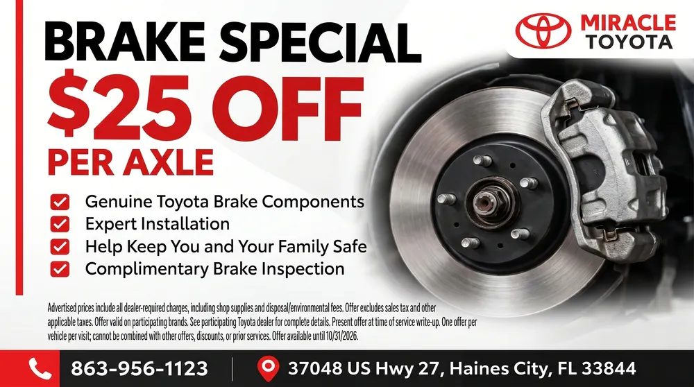 Brake Special – $25 Off Per Axle | Miracle Toyota