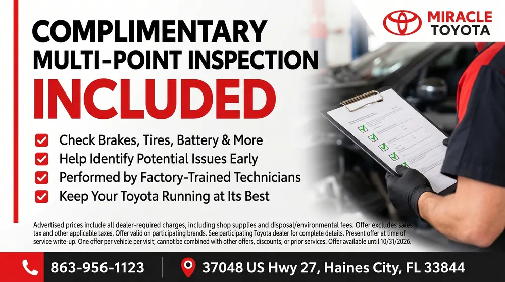 Complimentary Multi-Point Inspection – Included | Miracle Toyota