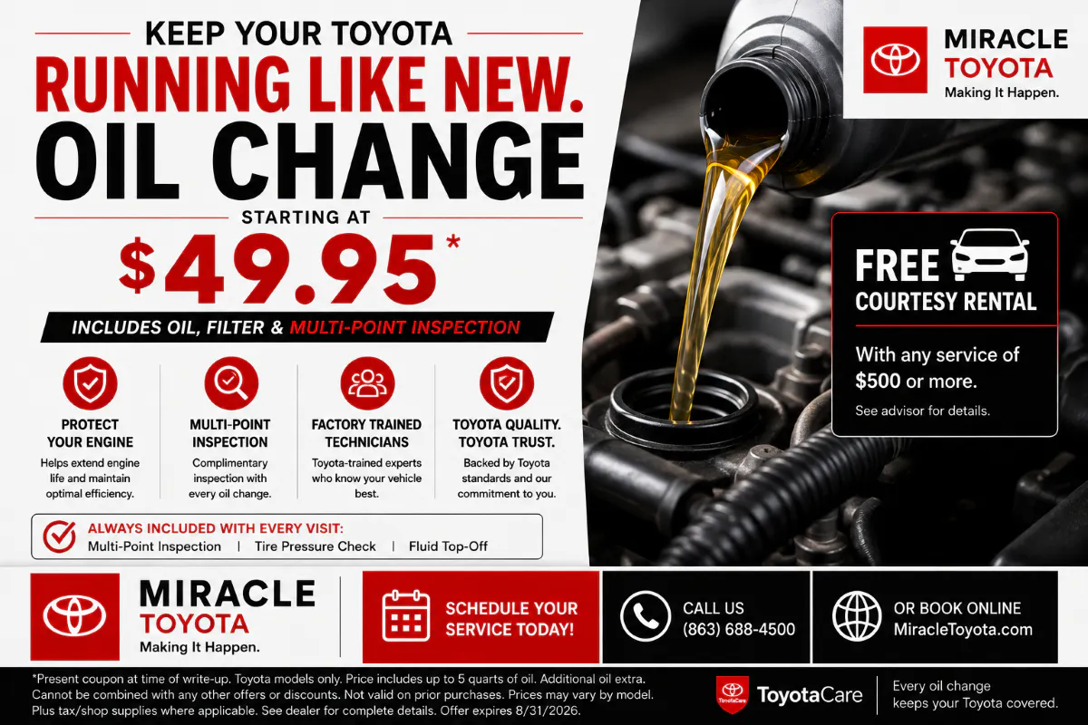 Oil Change Special | Miracle Toyota