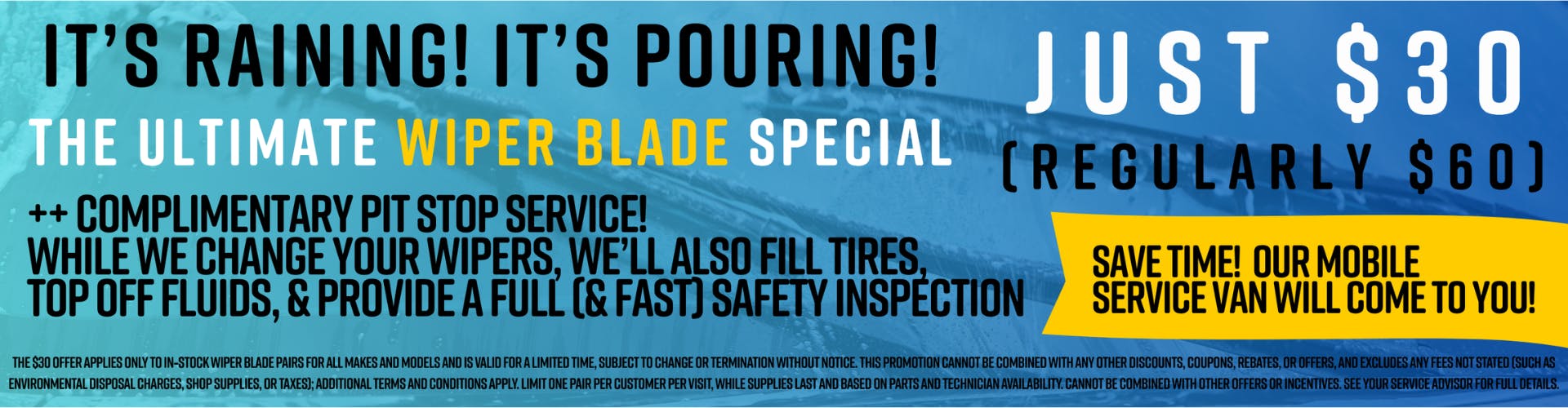 $30 Off Wiper Blades (HP)