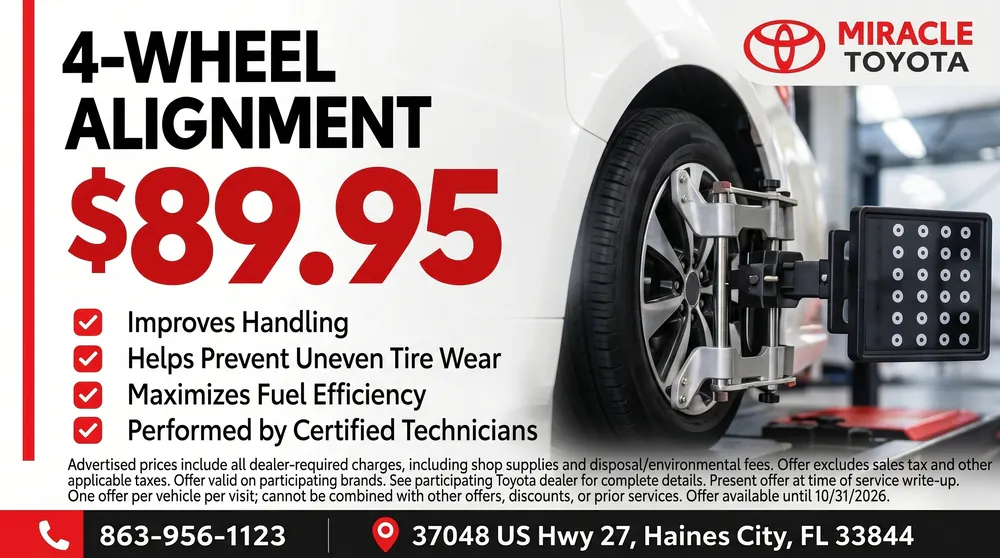 4-Wheel Alignment – $89.95 | Miracle Toyota