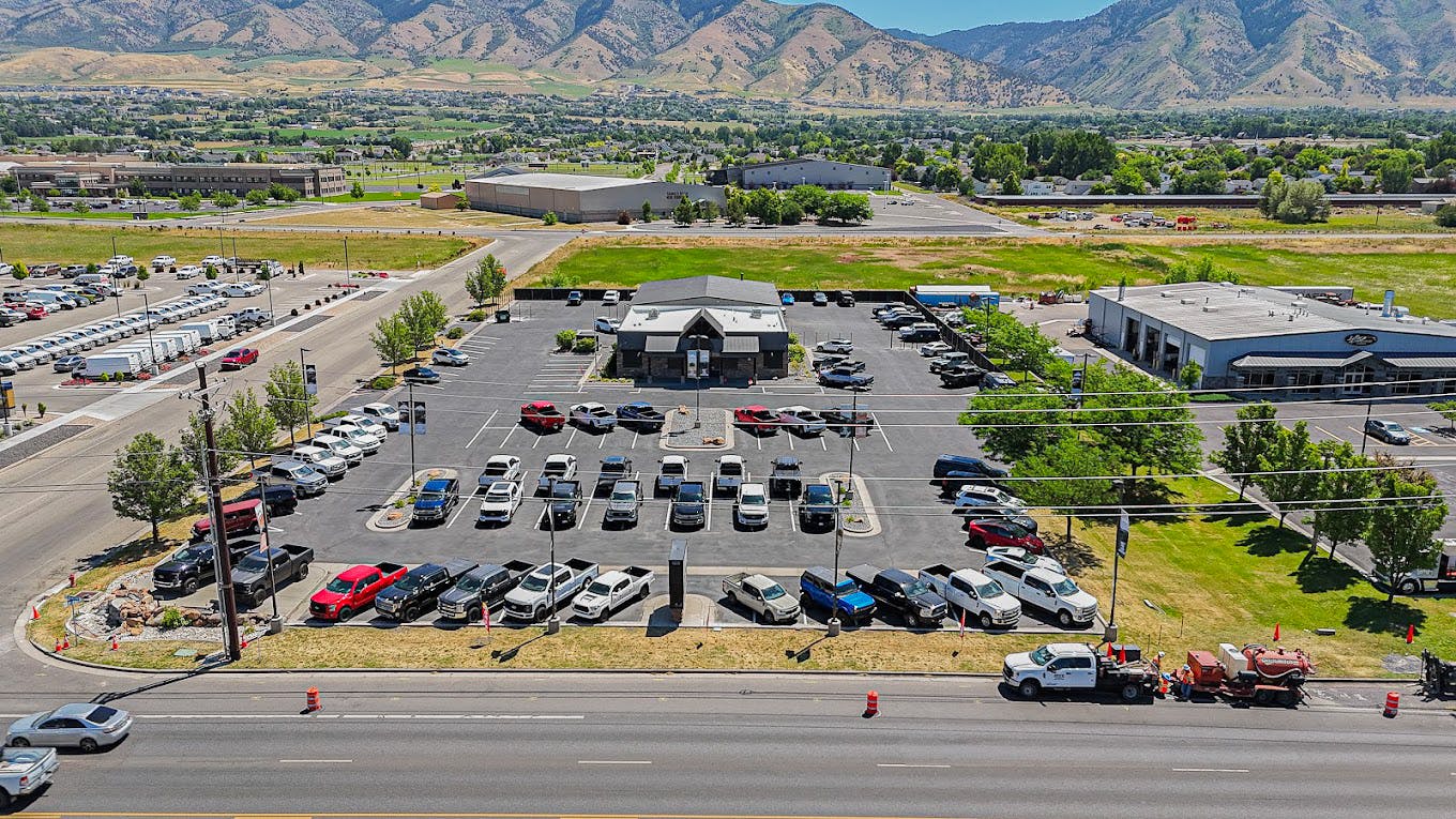 Dealership building bird eye view