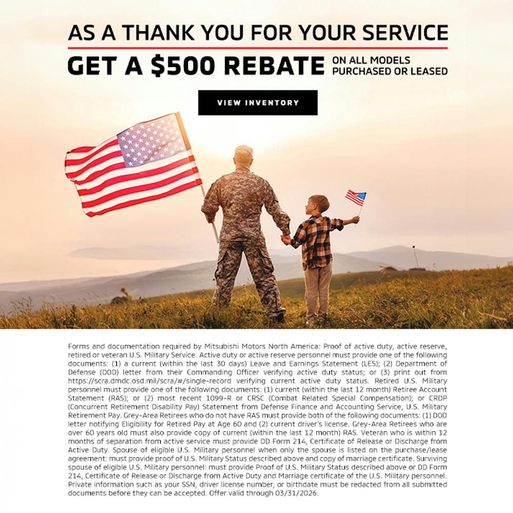 Mitsubishi Military Rebate Program | Music City Mitsubishi