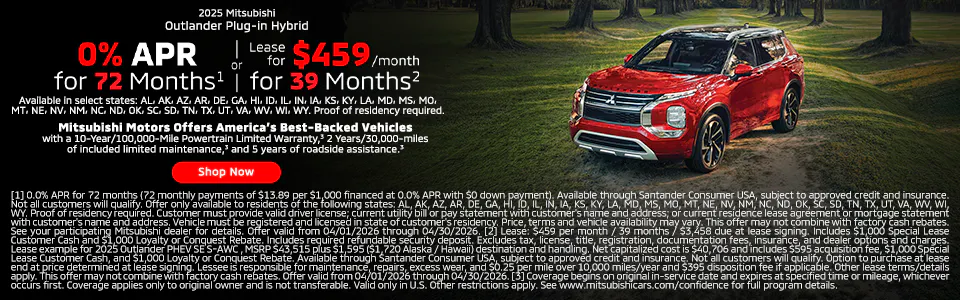 April 2026 Outlander Plug-in Hybrid | Music City Mitsubishi
