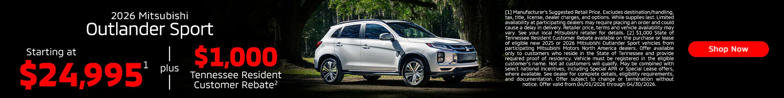 April 2026 Outlander Sport