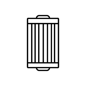 air-fuel-delivery-min Black outline icon of an automotive air filter representing engine air filter inspection or replacement service.