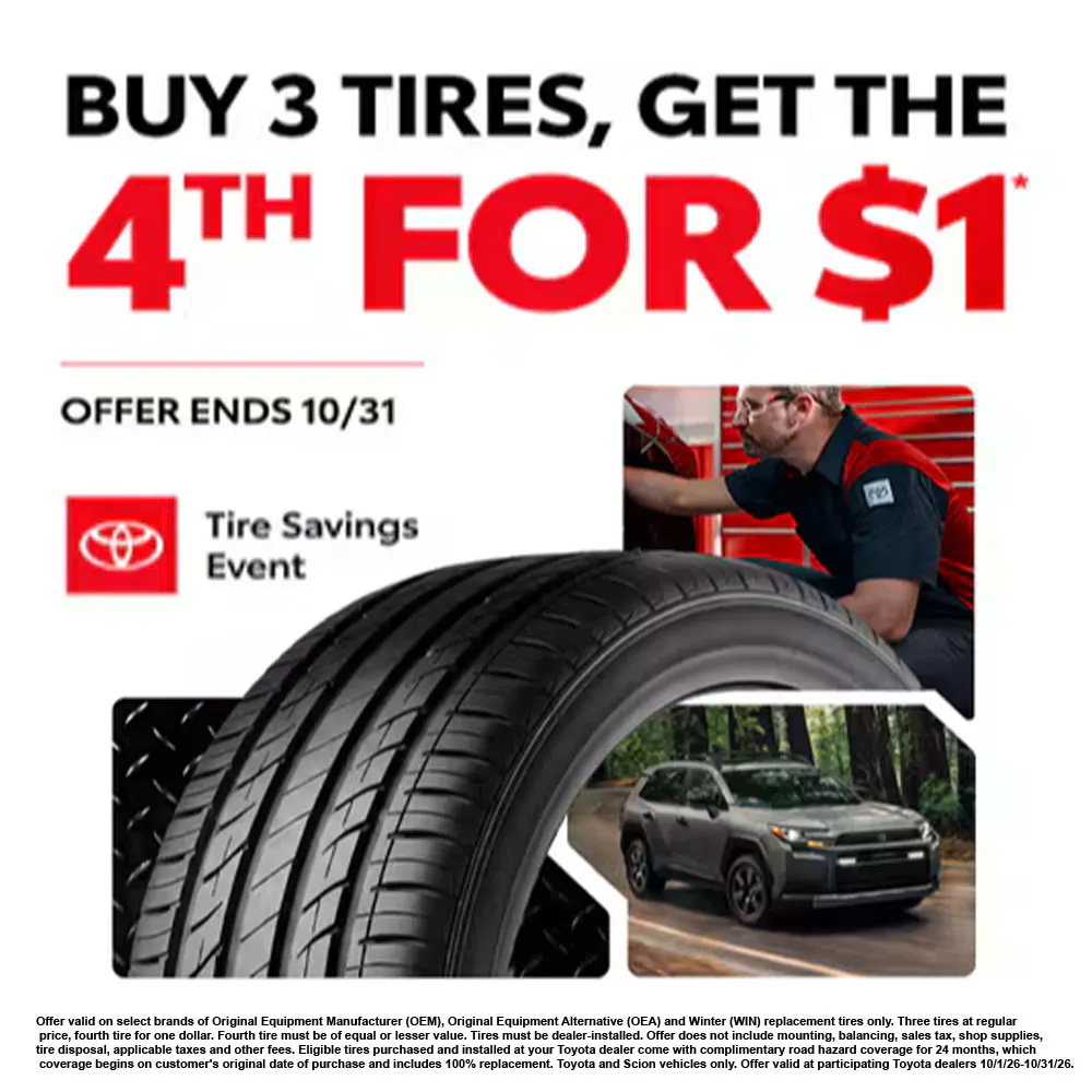 Buy 3 Tires, Get the 4th for $1 | Pauly Toyota
