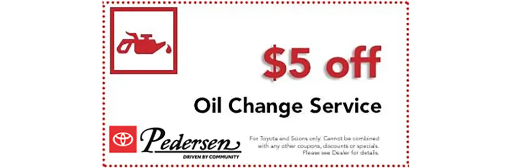 $5 off Oil Change Service | Pedersen Toyota
