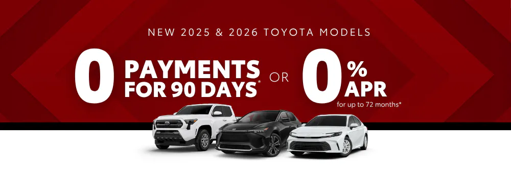 New Toyotas – 0 Payments or 0% APR | Pinehurst Toyota