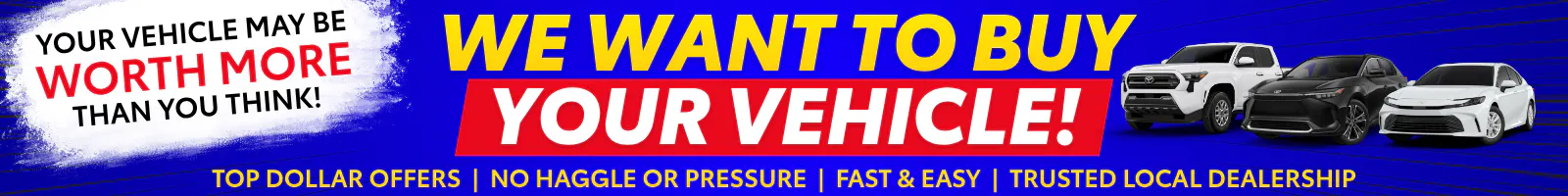 We Want to Buy Your Vehicle