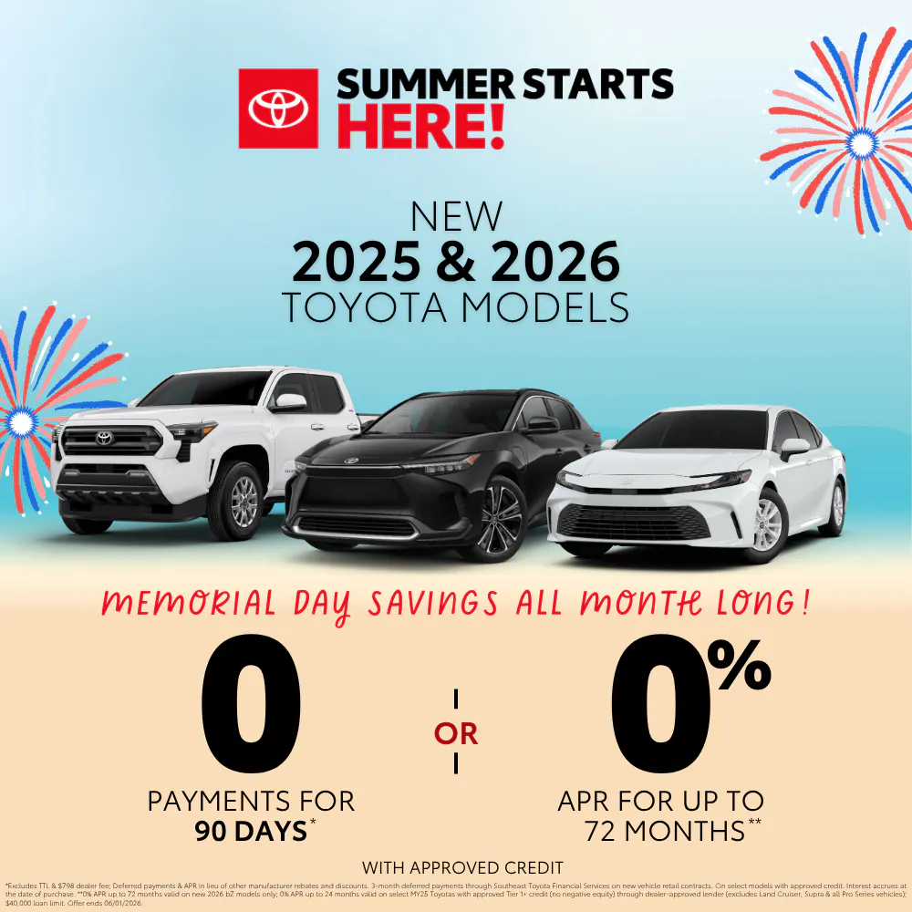 0% APR on New 2025 & 2026 Toyota Models | Pinehurst Toyota
