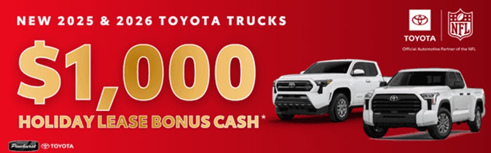 $1,000 Holiday Lease Bonus Cash | Pinehurst Toyota