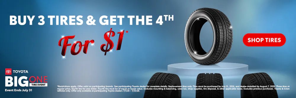 Buy 3 Tires, Get the 4th for $1! | Pinehurst Toyota