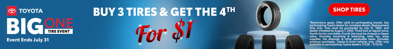 Buy 3 Tires & Get the 4th for $1 | Pinehurst Toyota