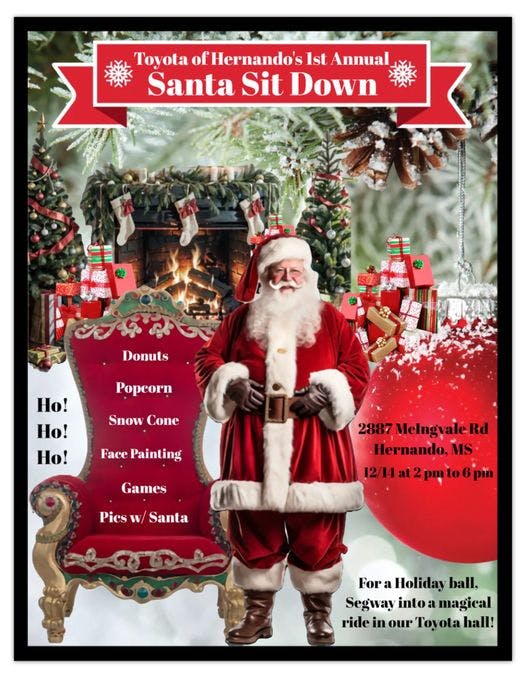 1st Annual Santa Sitdown Santa Sit Down 12/14/2024
