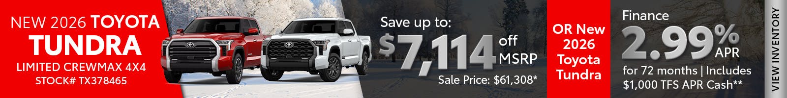 New 2026 Toyota Tundra Limited Crewmax 4X4