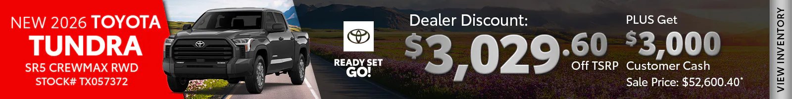 New 2026 Toyota Tundra SR5 Crewmax RWD