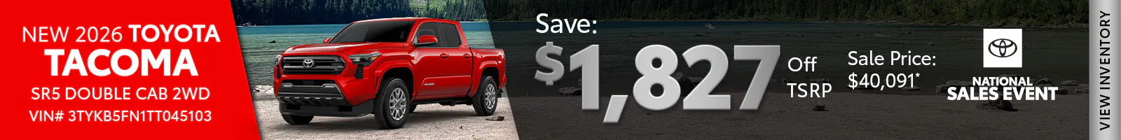 New 2026 Toyota Tacoma SR5 Double Cab 2WD