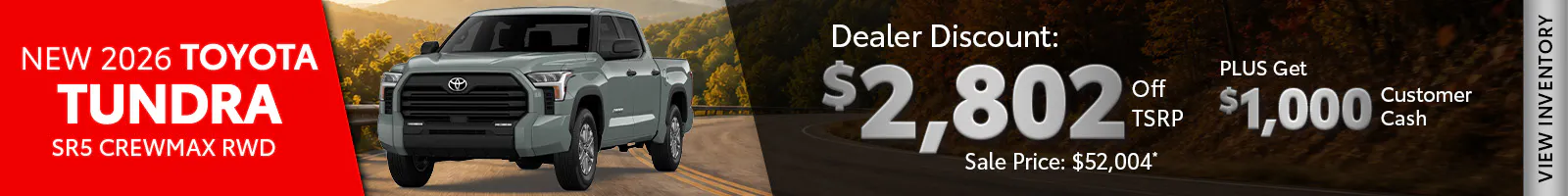 New 2026 Toyota Tundra SR5 Crewmax RWD
