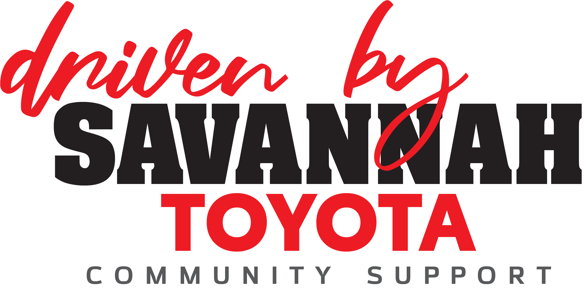 Driven by Savannah community support Toyota graphic