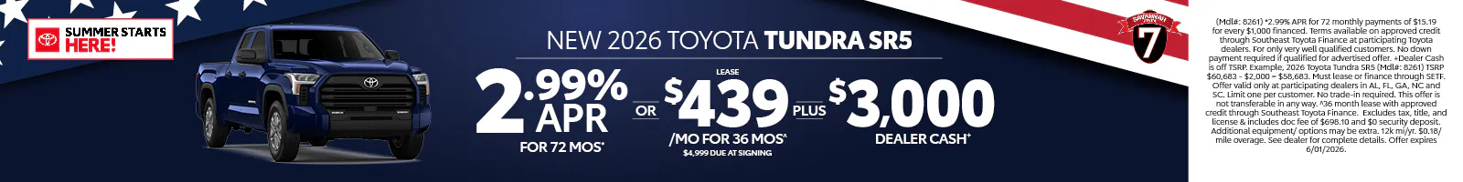 Tundra Offer SRP