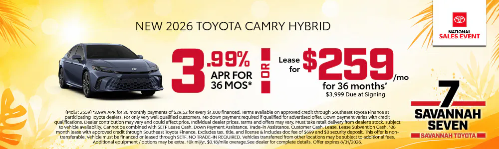 CAMRY SRP 3 | Savannah Toyota