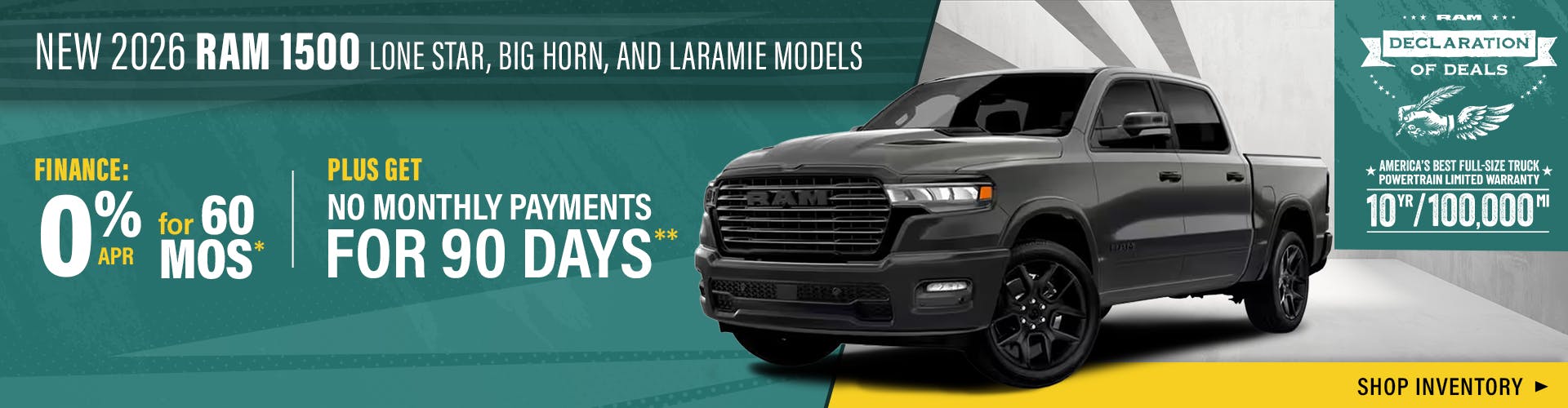 New 2026 RAM 1500 Models Lone Star, Big Horn, and Laramie Models