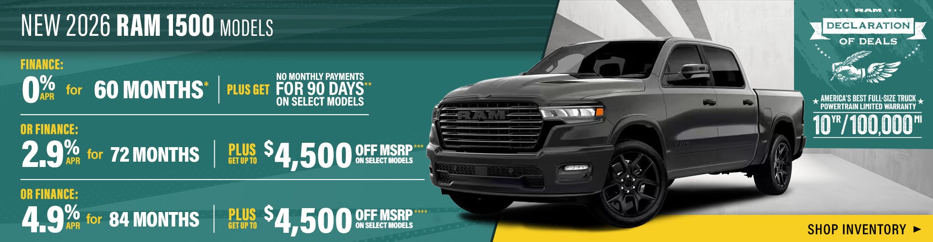 New 2026 RAM 1500 Models Lone Star, Big Horn, and Laramie Models