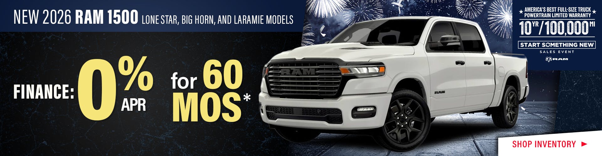 New 2026 RAM 1500 Lone Star, Big Horn, and Laramie Models