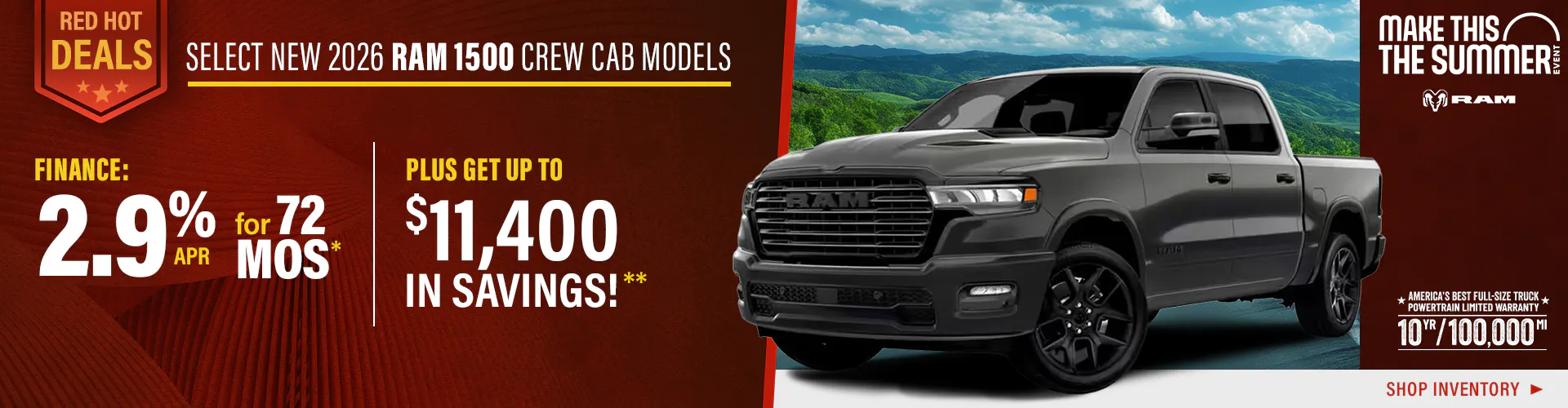 Select New 2026 RAM 1500 Crew Cab Models