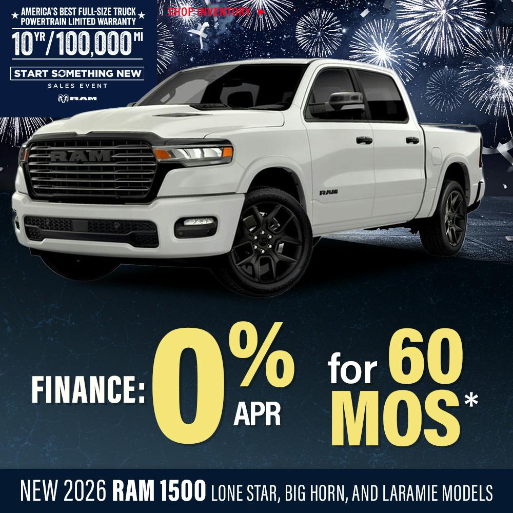 New 2026 RAM 1500 Lone Star, Big Horn, and Laramie Models