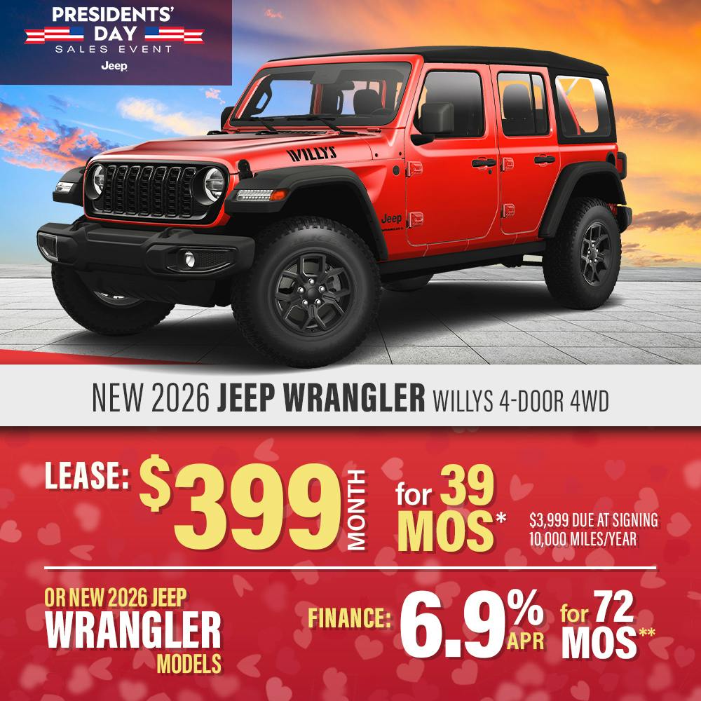 New 2026 Jeep Wrangler Willys 4-Door 4WD OR New 2026 Jeep Wrangler Models